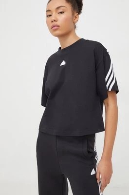 Zdjęcie produktu adidas t-shirt bawełniany damski kolor czarny IP1571