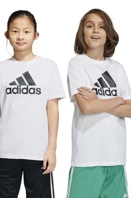 Zdjęcie produktu adidas t-shirt bawełniany dziecięcy U BL kolor biały z nadrukiem