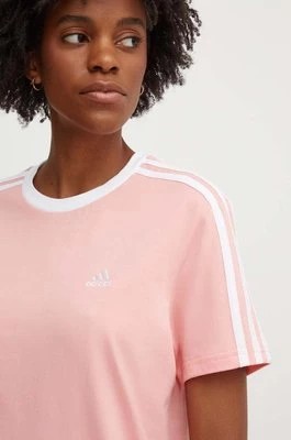 Zdjęcie produktu adidas t-shirt bawełniany Essentials damski kolor różowy IY1698