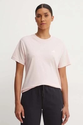 Zdjęcie produktu adidas t-shirt bawełniany Essentials damski kolor różowy JH3694
