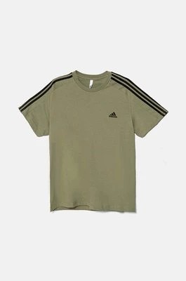 Zdjęcie produktu adidas t-shirt bawełniany Essentials męski kolor zielony z aplikacją JE0346