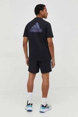 Zdjęcie produktu adidas t-shirt bawełniany męski kolor czarny z aplikacją IN6229