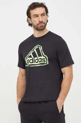 Zdjęcie produktu adidas t-shirt bawełniany męski kolor czarny z nadrukiem IM8300