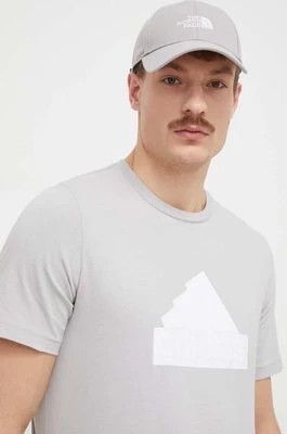 Zdjęcie produktu adidas t-shirt bawełniany męski kolor szary z aplikacją IY4283