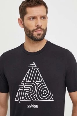 Zdjęcie produktu adidas t-shirt bawełniany TIRO TIRO męski kolor czarny z nadrukiem IS2877