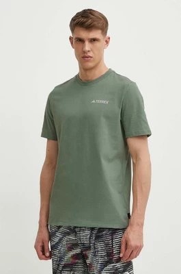Zdjęcie produktu adidas TERREX t-shirt sportowy kolor zielony z nadrukiem IS0283