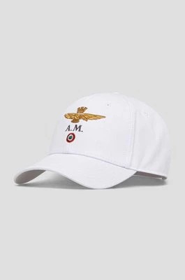 Zdjęcie produktu Aeronautica Militare czapka z daszkiem bawełniana kolor biały z aplikacją HA1100CT2848