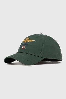 Zdjęcie produktu Aeronautica Militare czapka z daszkiem bawełniana kolor zielony z aplikacją HA1100CT2848