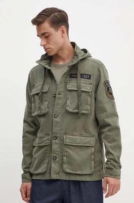 Zdjęcie produktu Aeronautica Militare kurtka jeansowa męska kolor zielony przejściowa AB2183CT3371