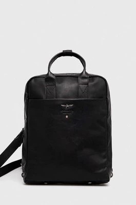 Zdjęcie produktu Aeronautica Militare plecak skórzany męski kolor czarny duży gładki