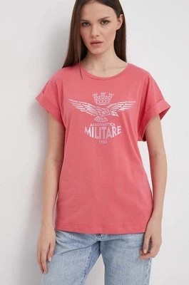 Zdjęcie produktu Aeronautica Militare t-shirt bawełniany damski kolor różowy TS2247DJ638
