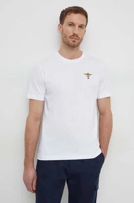 Zdjęcie produktu Aeronautica Militare t-shirt bawełniany męski kolor biały z aplikacją TS1580J372