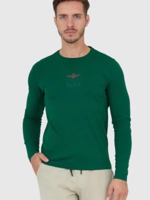 Zdjęcie produktu AERONAUTICA MILITARE Zielony longsleeve męski z wyszywanym logo
