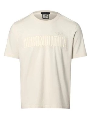 Zdjęcie produktu Aeronautica T-shirt męski Mężczyźni Bawełna beżowy|szary jednolity,