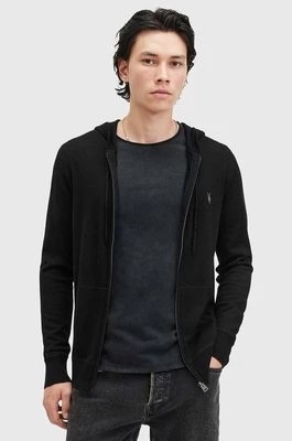 Zdjęcie produktu AllSaints bluza wełniana MODE MERINO ZIP HOOD kolor czarny z kapturem melanżowa M084KB