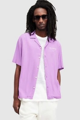 Zdjęcie produktu AllSaints koszula ACCESS SS SHIRT męska kolor fioletowy relaxed M064SA
