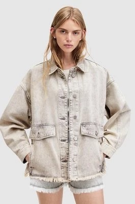 Zdjęcie produktu AllSaints kurtka jeansowa HETTIE DENIM SHACKET damska kolor szary przejściowa oversize W033PA