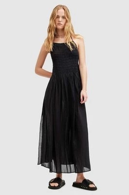 Zdjęcie produktu AllSaints sukienka bawełniana IRIS DRESS kolor czarny maxi rozkloszowana W068DA