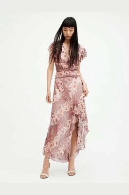 Zdjęcie produktu AllSaints sukienka BREA CASCADE maxi dopasowana