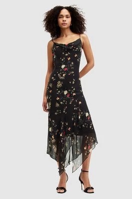 Zdjęcie produktu AllSaints sukienka CHARLOTTE KORA kolor czarny midi rozkloszowana W035DA