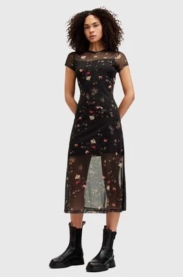 Zdjęcie produktu AllSaints sukienka HANNA KORA SS kolor czarny midi dopasowana W164DA