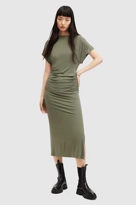 Zdjęcie produktu AllSaints sukienka NATALIE kolor zielony midi dopasowana
