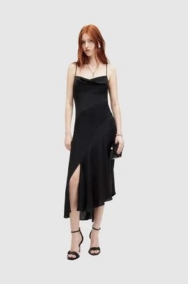 Zdjęcie produktu AllSaints sukienka UNA kolor czarny midi prosta