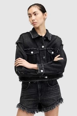 Zdjęcie produktu AllSaints szorty jeansowe bawełniane ASTRID FRAY kolor czarny gładkie high waist W036EA