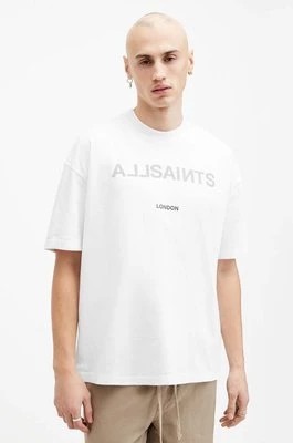 Zdjęcie produktu AllSaints t-shirt bawełniany CUTOUT SS CREW męski kolor biały z nadrukiem M004PA