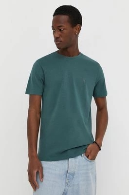 Zdjęcie produktu AllSaints t-shirt bawełniany kolor zielony gładki