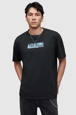 Zdjęcie produktu AllSaints t-shirt bawełniany Quasar męski kolor czarny z nadrukiem