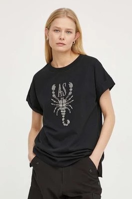 Zdjęcie produktu AllSaints t-shirt bawełniany SCORPION IMO BOY damski kolor czarny