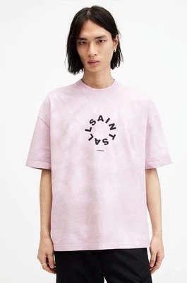 Zdjęcie produktu AllSaints t-shirt bawełniany TIERRA TD SS CREW męski kolor różowy z nadrukiem M016PA
