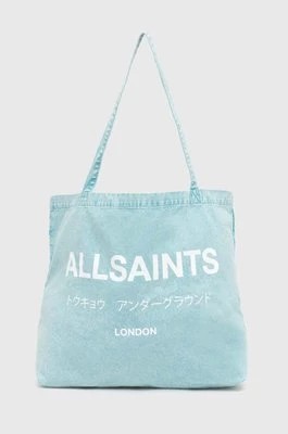 Zdjęcie produktu AllSaints torba bawełniana kolor niebieski