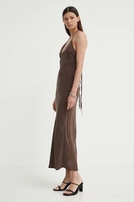 Zdjęcie produktu Alohas sukienka kolor brązowy maxi rozkloszowana