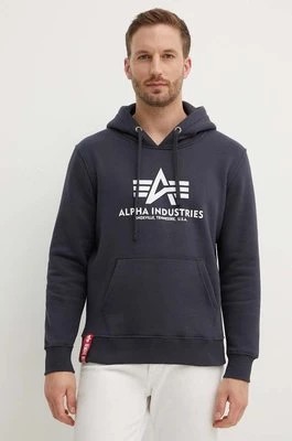 Zdjęcie produktu Alpha Industries bluza Basic Hoody męska kolor granatowy z kapturem z nadrukiem 178312.02