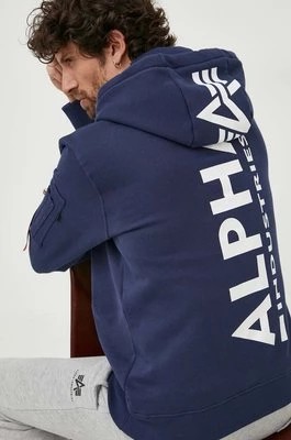 Zdjęcie produktu Alpha Industries bluza męska kolor granatowy z kapturem z aplikacją