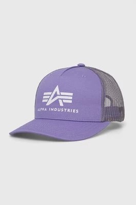 Zdjęcie produktu Alpha Industries czapka z daszkiem kolor fioletowy z nadrukiem