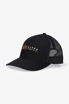 Zdjęcie produktu Alpha Industries czapka z daszkiem Trucker Cap kolor czarny z nadrukiem 106901.03-CZARNY