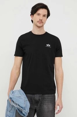 Zdjęcie produktu Alpha Industries t-shirt bawełniany Basic T Small Logo kolor czarny z nadrukiem 188505.03