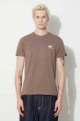 Zdjęcie produktu Alpha Industries t-shirt bawełniany Basic T Small Logo męski kolor beżowy gładki 188505.183