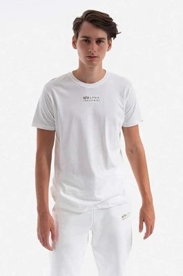 Zdjęcie produktu Alpha Industries t-shirt bawełniany kolor biały z nadrukiem 118529.626-BIALY
