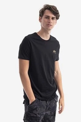 Zdjęcie produktu Alpha Industries t-shirt bawełniany kolor czarny z nadrukiem 128507CP.380-CZARNY