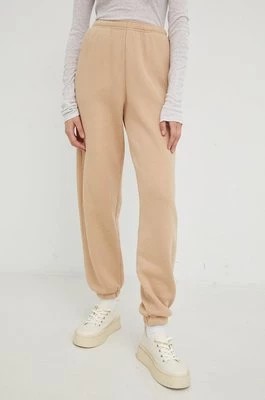 Zdjęcie produktu American Vintage spodnie dresowe damskie kolor brązowy gładkie