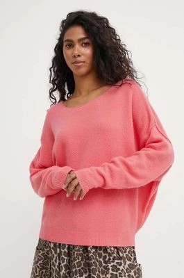 Zdjęcie produktu American Vintage sweter z domieszką wełny PULL ML COL BATEAU damski kolor różowy lekki DAM225E24