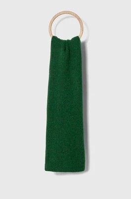 Zdjęcie produktu American Vintage szalik z domieszką wełny kolor zielony gładki