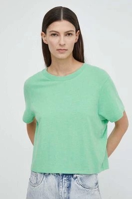 Zdjęcie produktu American Vintage t-shirt T-SHIRT MC COL ROND US T-SHIRT damski kolor zielony YPA02GE24