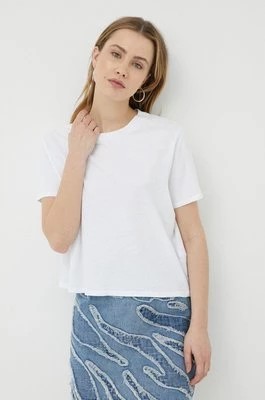 Zdjęcie produktu American Vintage t-shirt z domieszką lnu kolor biały