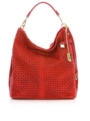 Zdjęcie produktu Anna Morellini Skórzana torebka w kolorze czerwonym - 42 x 38 x 17 cm rozmiar: onesize
