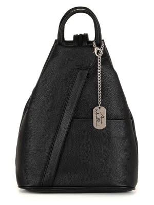 Zdjęcie produktu Anna Morellini Skórzany plecak "Renata" w kolorze czarnym - 24,5 x 30 x 7 cm rozmiar: onesize
